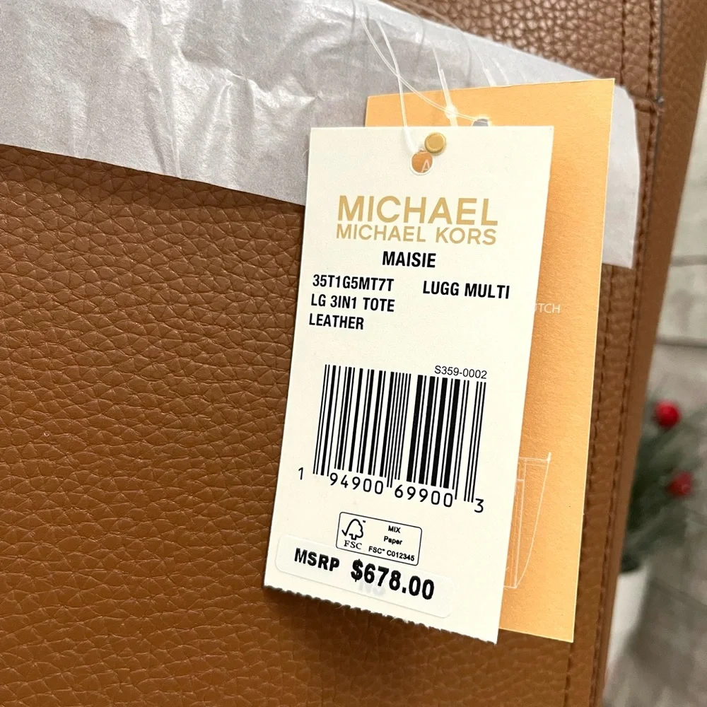 Michael Kors Maisie Large Pebbled Leather 3-in-1 Tote Bag - Picture 7 of 9